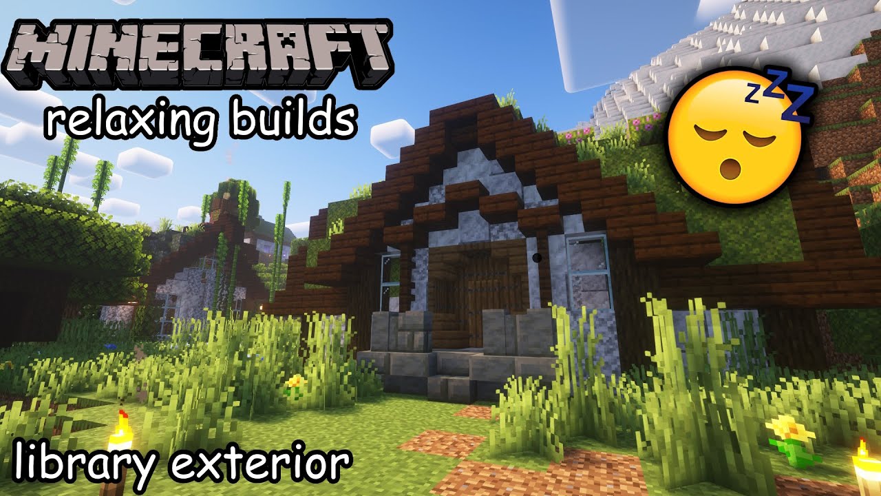 Relaxing Minecraft Library Build | No Commentary - YouTube
