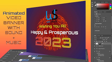 New Year Animated video banner in photoshop | Detailed lesson of banner animation using secret tech.
