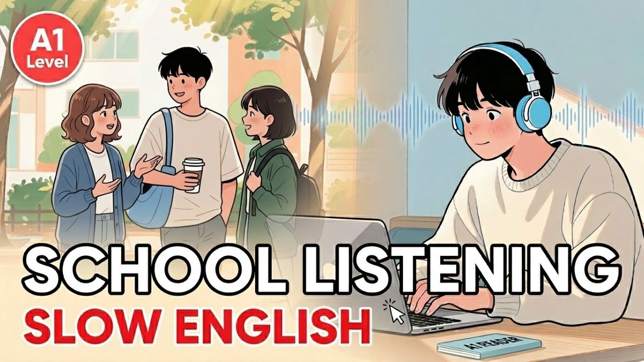 Slow English Listening Practice | School Conversation A1–A2 for ...