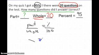 Find the Part, given the whole and percent