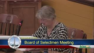 Acton, MA. Board of Selectmen Meeting 9/23/19