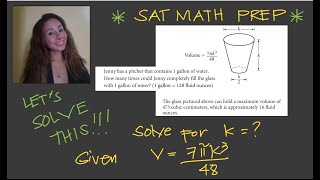 SAT MATH REVIEW: VOLUME OF TRUNCATED CONE by Jane Maciejewski (@janepmaciejewski2023 )