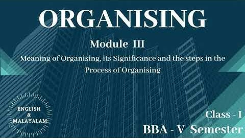 Principles of Management | Organising | Concept | Significance & Steps