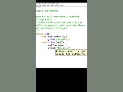 how to call instance method in python #shorts #python # ...