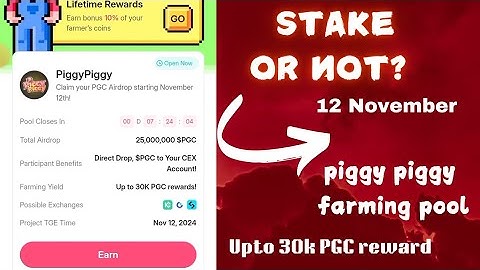 Stake piggy reward in tomarket /piggy piggy farming pool