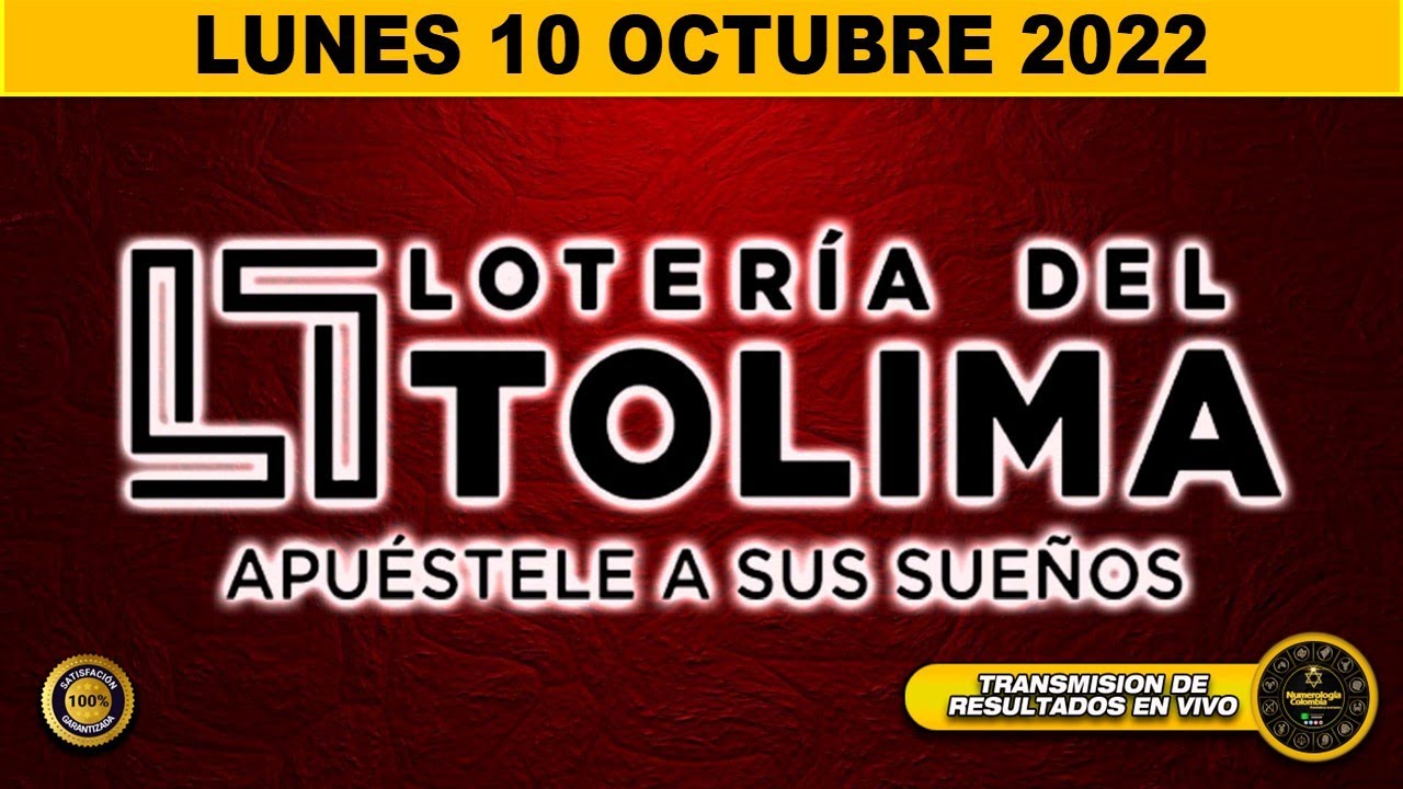 Resultado LOTERIA DEL TOLIMA ☀️del LUNES 10 de OCTUBRE de 2022 (PREMIO MAYOR) ✅✅✅l