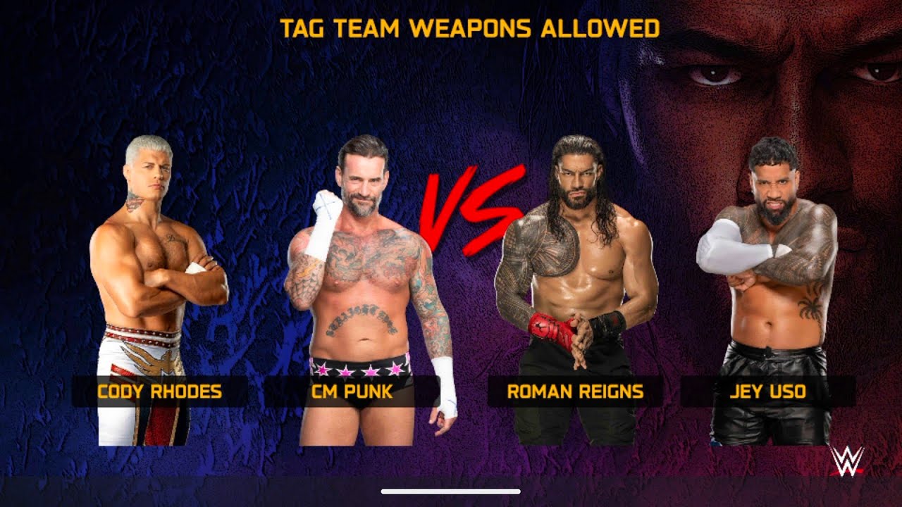 WWE 2K25 | Cody Rhodes & CM Punk vs Roman Reigns & Jey Uso 🔥 Tag Team Match | Extreme Action