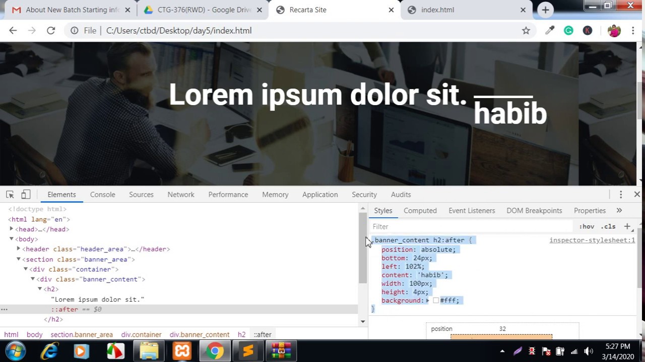 HTML CSS Part 16, CSS Before After property - YouTube
