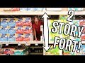 2 STORY TOILET PAPER FORT CHALLENGE!