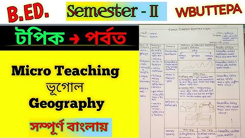 B.ed (sem -2) Geography Micro teaching Simulation practicum 5 skills ||Course -1.2.3||SSG