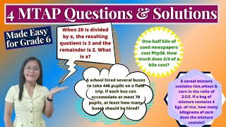 HOW TO SOLVE 4 MTAP WORD PROBLEMS - Made Easy for Grade 6-TAGALOG - LEARN WITH TEACHER MATHRIX