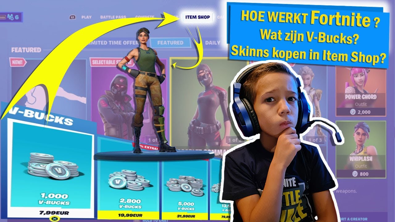 Fortnite Tutorial, V Bucks, Itemshop, hoe werkt het? 😨 Fortnite Battle