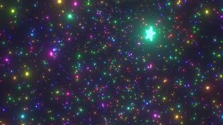 Flying Among Endless Field Of Rainbow Glow Stars Deep In Outer Space 4K Motion Background for Edits