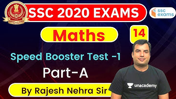 8:00 PM - SSC 2020 Exam | Maths by Rajesh Nehra | Speed Booster Test -1