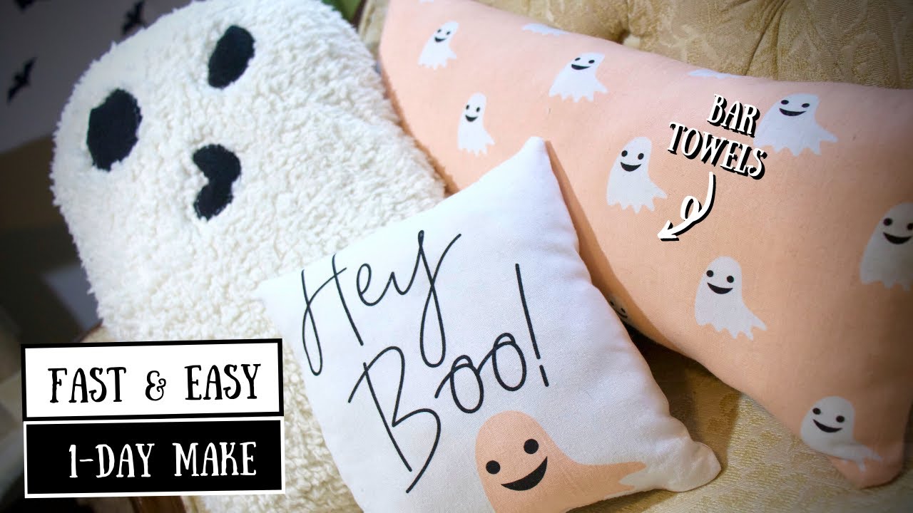 Making SUPER CUTE Ghost Pillows for Halloween (DIY Halloween Pillow Tutorial) YouTube