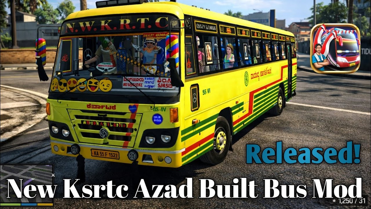 😍NEW KSRTC AZAD BUILT REALASTIC BUS MOD RELEASED FOR BUS SIMULATOR ...