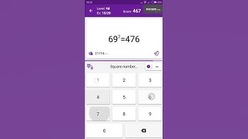 Math Tricks - Training mode - square numbers between 60 and 69 - level 098 (Number Keyboard)