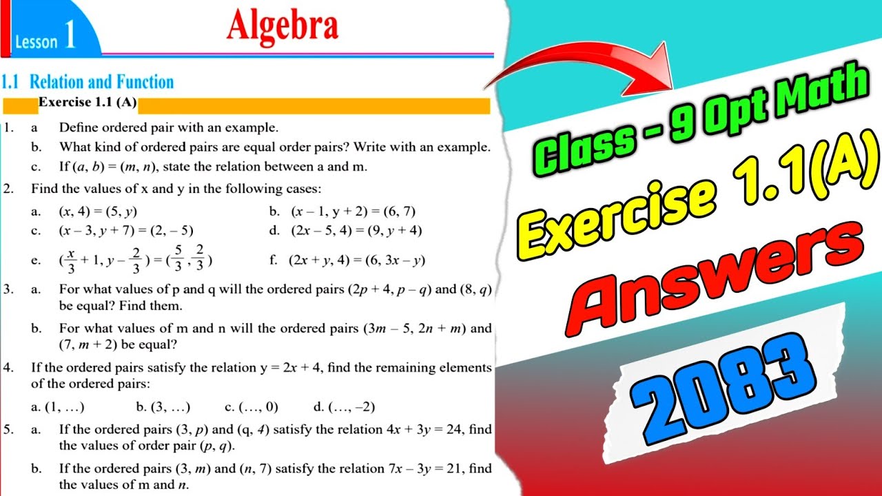 Class 9 Opt Math Exercise 1.1(A) Answer in English 2083 | Class 9 Opt ...