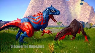 New Indominus Rex Monster Spiderman Vs Titanosaurus , Indoraptor, T-rex, Spinosaurus, Stegosaurus