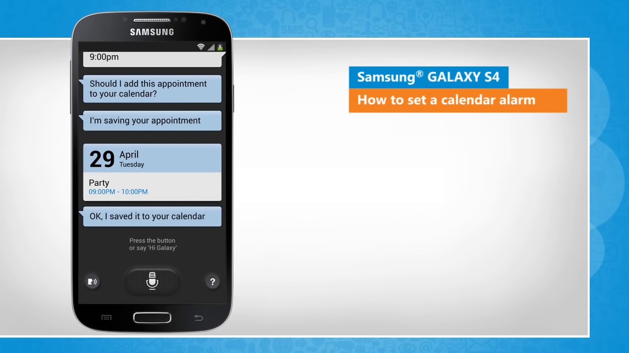 How to Set a calendar alarm in Samsung® GALAXY S4 YouTube