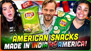 AMERICAN SNACKS: MADE IN INDIA vs MADE IN USA Reaction! | Karl Rock