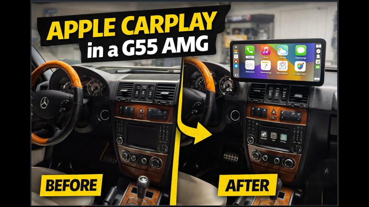 G55 Android Screen Mercedes G55 AMG - Installing CarPlay Screen, Without Replacing the ...