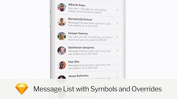 Design a message list with symbols and overrides in Sketch — Tutorial