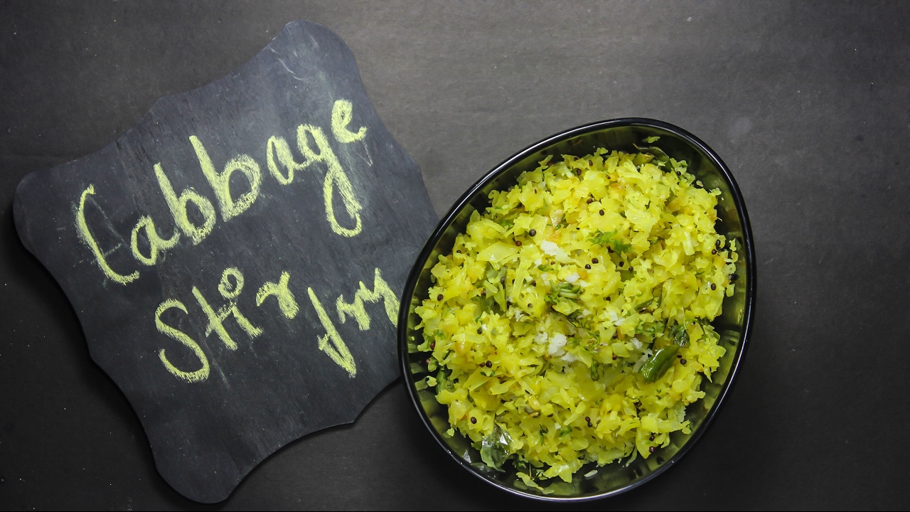Cabbage stir fry cabbage poriyal cabbage palya kosin palya YouTube