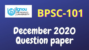 IGNOU BPSC 101 December 2020 Question Paper English medium