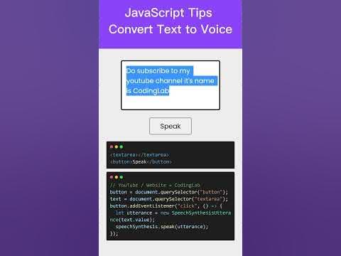 Text to Voice Converter in JavaScript - YouTube