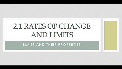Calculus 2.1 Rates of Change and Limits