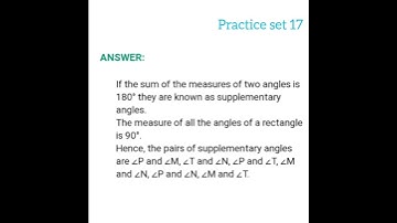 7th maths chapter 4 practice set 17 || Angles and Pairs of Angles ||