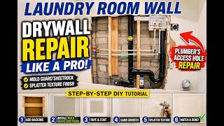 Laundry Room Drywall Repair | Replacing Mold-Damaged Drywall with Mold-Resistant Green Board