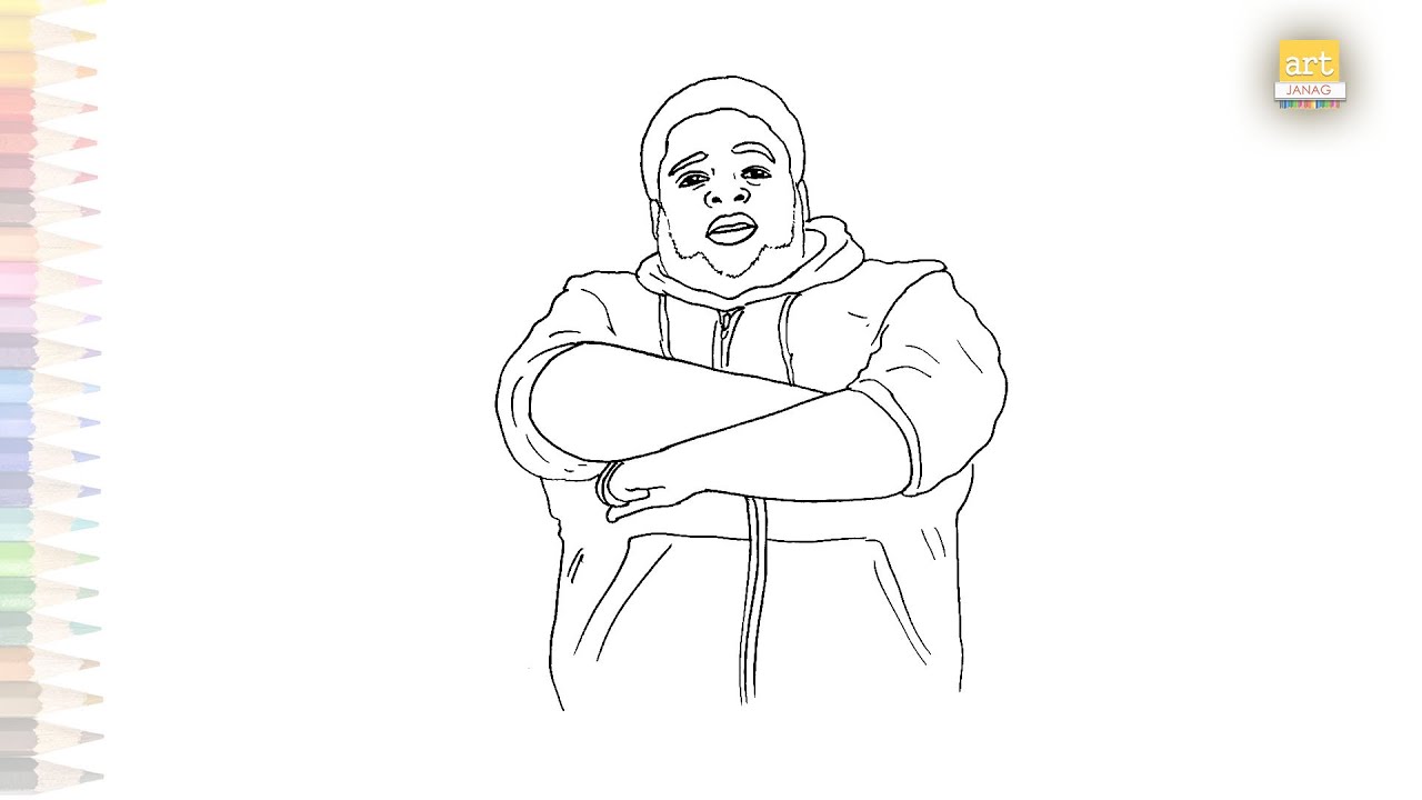 Rod Wave drawings | Easy face sketches | How to draw Rod Wave step by ...