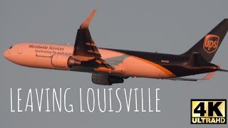United Parcel Service Boeing 767 N347UP Taking off Leaving Louisville Airport