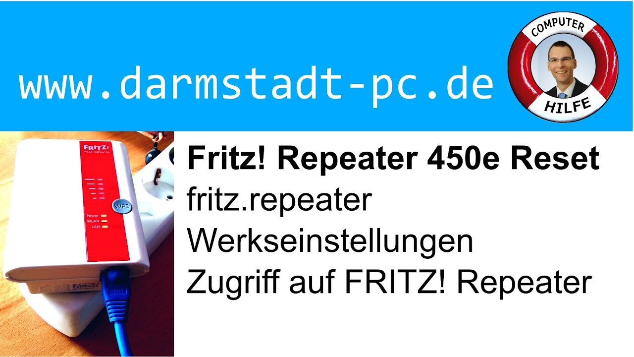 fritz.repeater - Fritz Repeater 450e Reset - YouTube