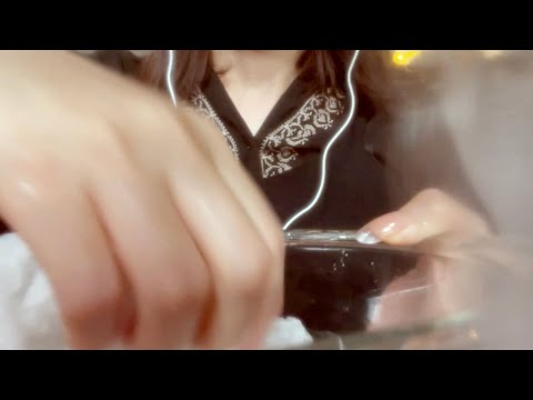 【ASMR】5分以内で眠れる夜のスキンケア⏰💁🏻‍♀️、優しく拭いてあげるね🥰