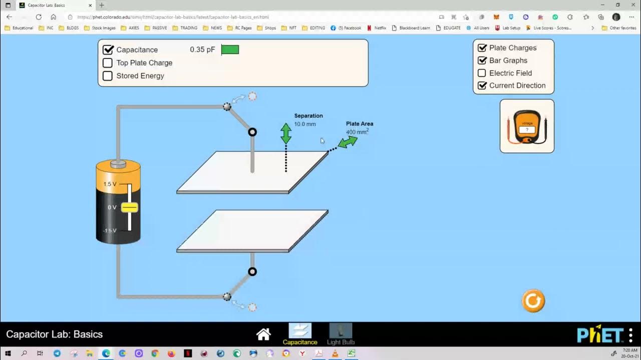 Parallel Plate Capacitor using PhET Simulation YouTube