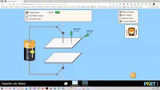 Parallel Plate Capacitor using PhET Simulation