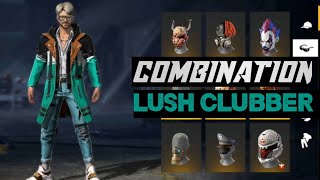 TOP 10 BEST DRESS COMBINATION WITH LUSH CLUBBER BUNDLE IN FREE FIRE || LUSH CLUBBER BUNDLE