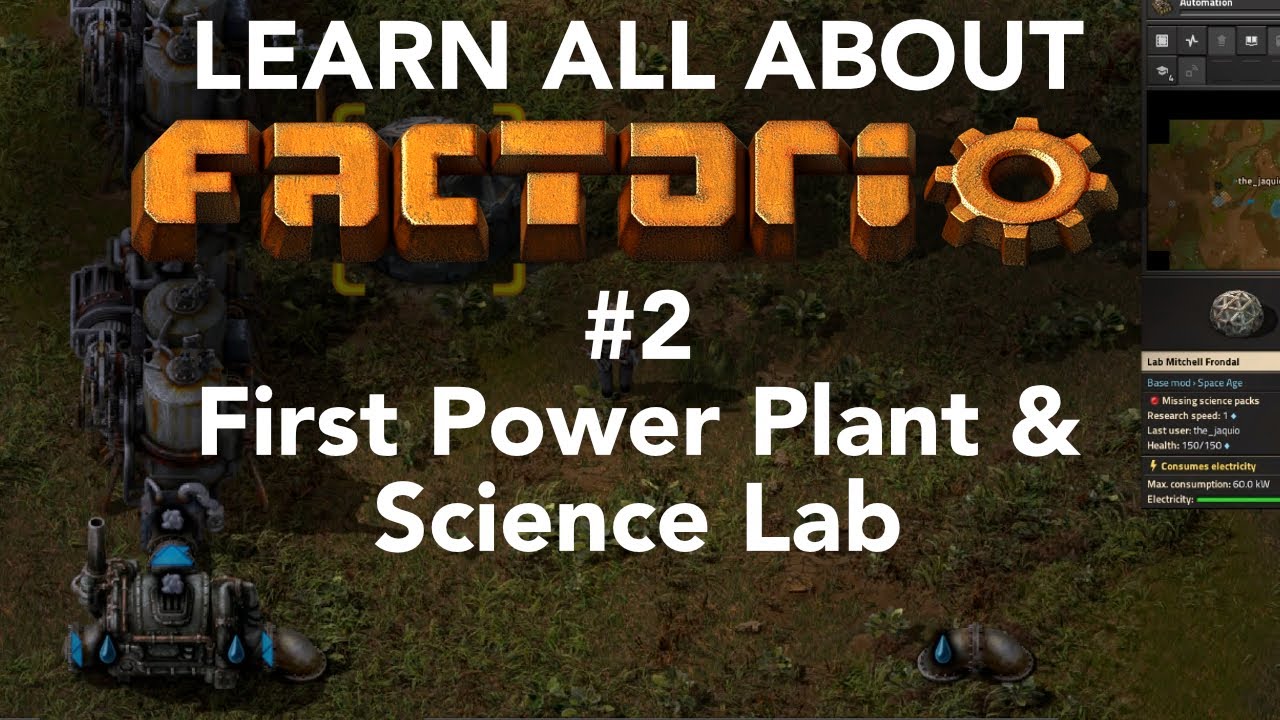 Learn All About Factorio #2 - First Power Plant & Science Lab - YouTube