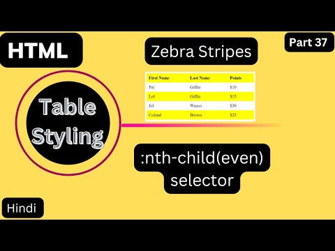 HTML Table Styling - Zebra Stripes | nth-child(even) Pseudo-class Selector @arvindprogramming