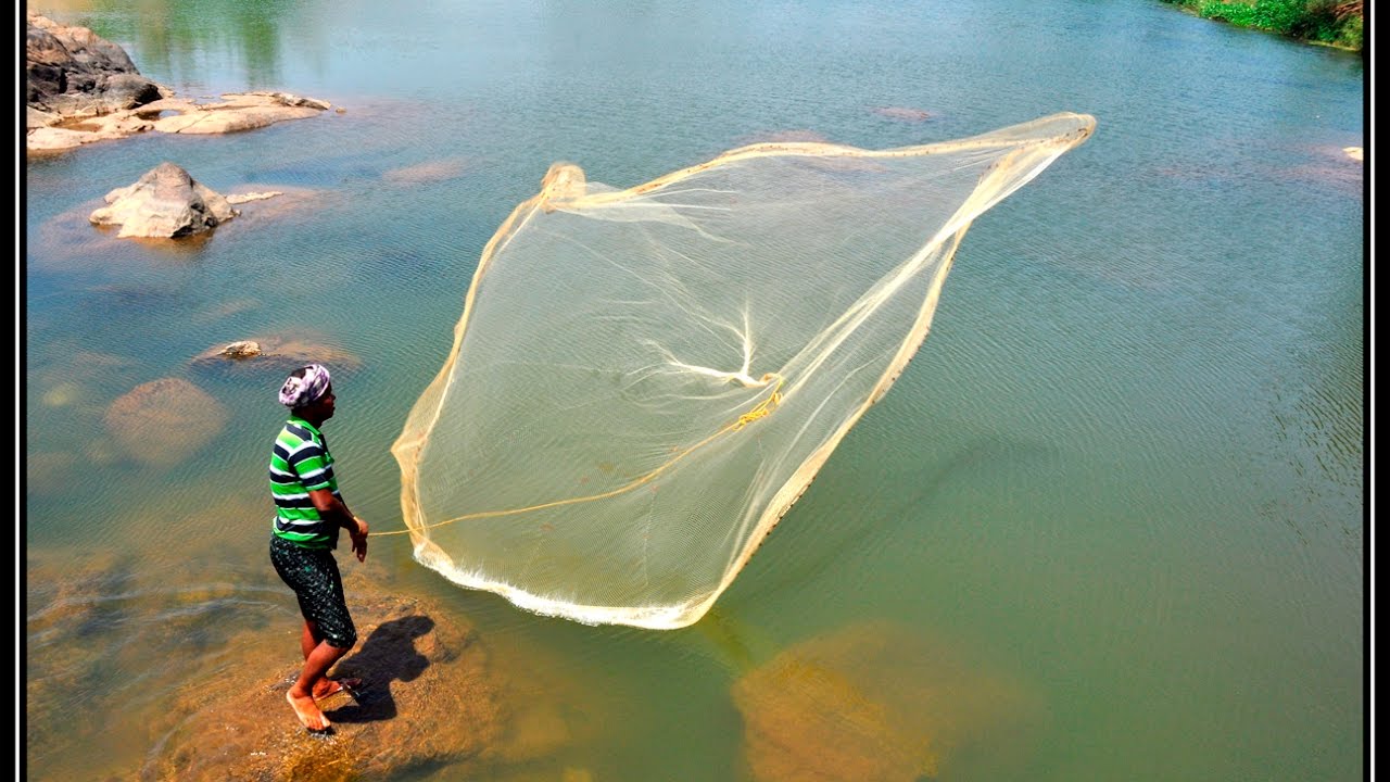 What a Fishing at India Village Traditional Fishing India Fishing Net. #  1 