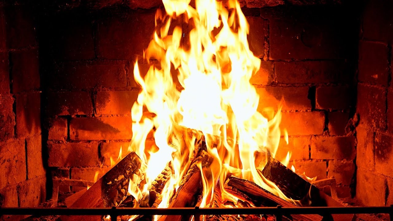 Cozy Fireplace 4K (1 HOURS) – Crackling Fire Sounds for Sleep, Relax & Study