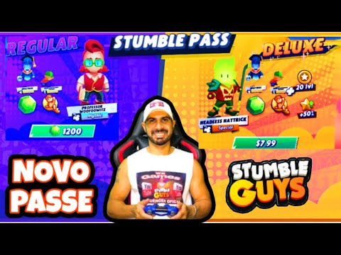 CHEGOU NOVO PASSE INSANO no STUMBLE GUYS! Skins ÉPICAS e MUITAS Recompensas! #wrgames #stumbleguys