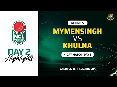 Highlights | 27th NCL, 2025-26 | Mymensingh VS Khulna | KDS, Khulna | Round 5 | 4 Day Match | Day 2