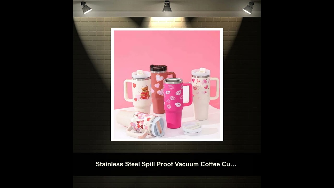 Stainless Steel Spill Proof Vacuum Coffee Cup Tumbler With Lid Tapered Mug Gifts For Valentine Lo...