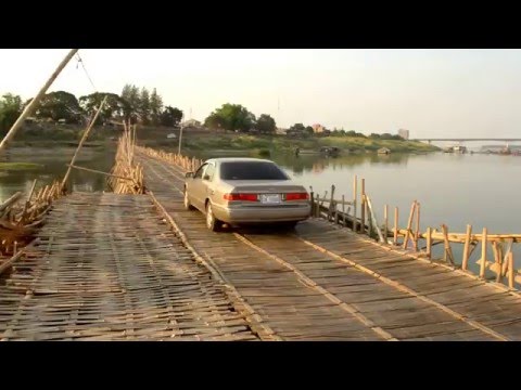 Bamboo bridge in Kampong Cham, Cambodia