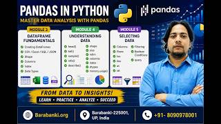 Pandas in Python 🔥 Modules 3–5 | DataFrames, Data Selection & Data Analysis | Complete Guide