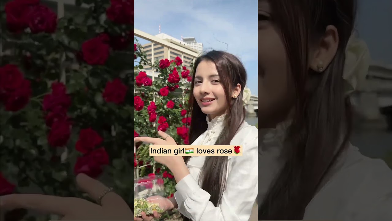 Indian girl in Japan rose garden🌹 